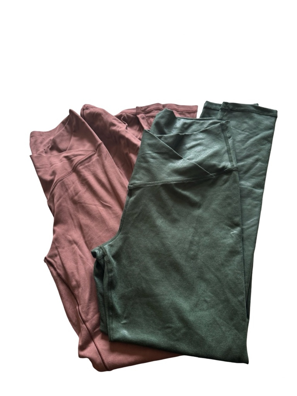 Lot of 2 Aerie high-waisted crossover flare Green Shiny Crossover Leggings - Picture 8 of 11